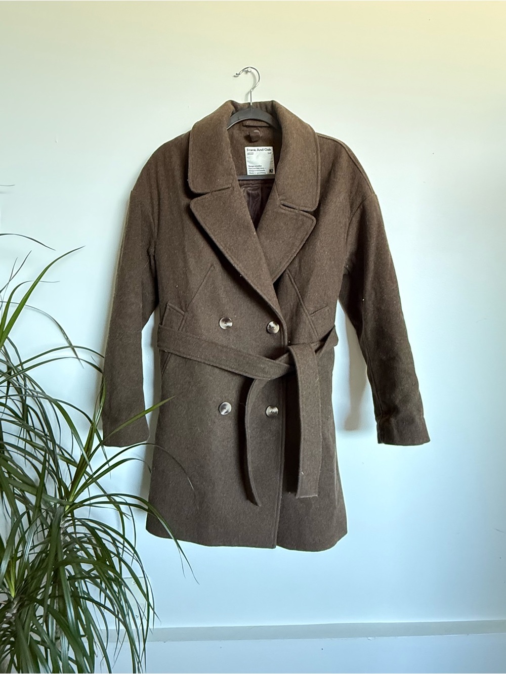 Frank & Oak Wool Blend Coat - Dark Brown
